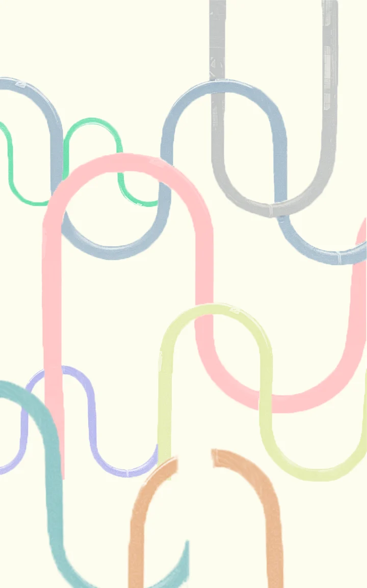 Pastel looping lines on cream
